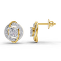 1.09 Carat Celestial Swirl Studs Earrings 14K