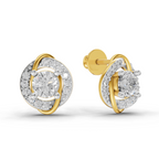 1.09 Carat Celestial Swirl Studs Earrings 14K