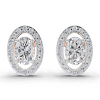 1.93 Carat Celeste Oval Diamond Earrings 14K - Rose Gold