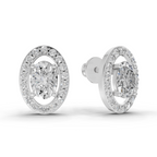 1.93 Carat Celeste Oval Diamond Earrings 14K - White Gold