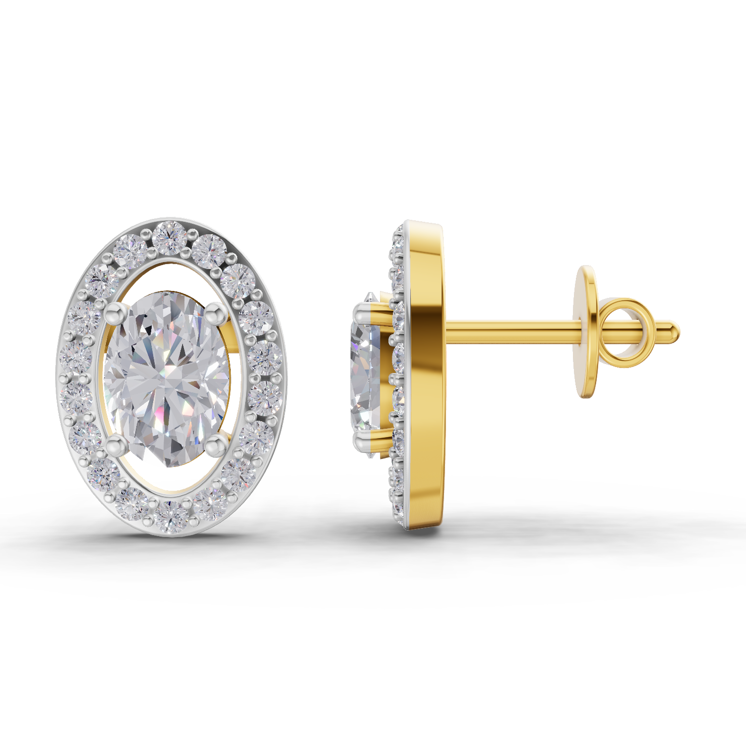1.93 Carat Celeste Oval Diamond Earrings 14K