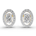 1.93 Carat Celeste Oval Diamond Earrings 14K