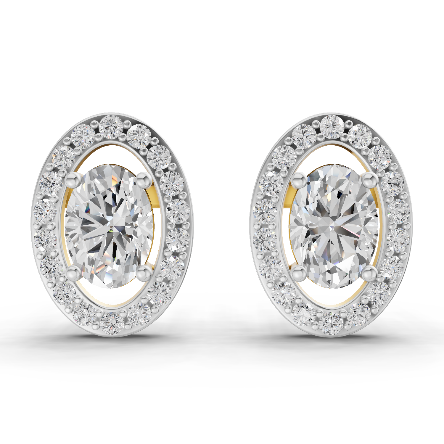 1.93 Carat Celeste Oval Diamond Earrings 14K