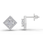 0.81 Carat Square Diamond Earrings 14K - White Gold