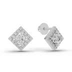 0.81 Carat Square Diamond Earrings 14K - White Gold