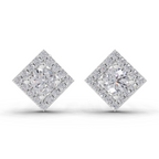 0.81 Carat Square Diamond Earrings 14K - White Gold
