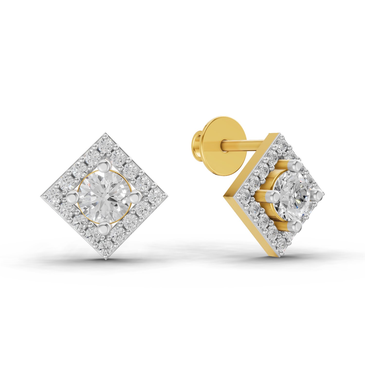 0.81 Carat Square Diamond Earrings 14K