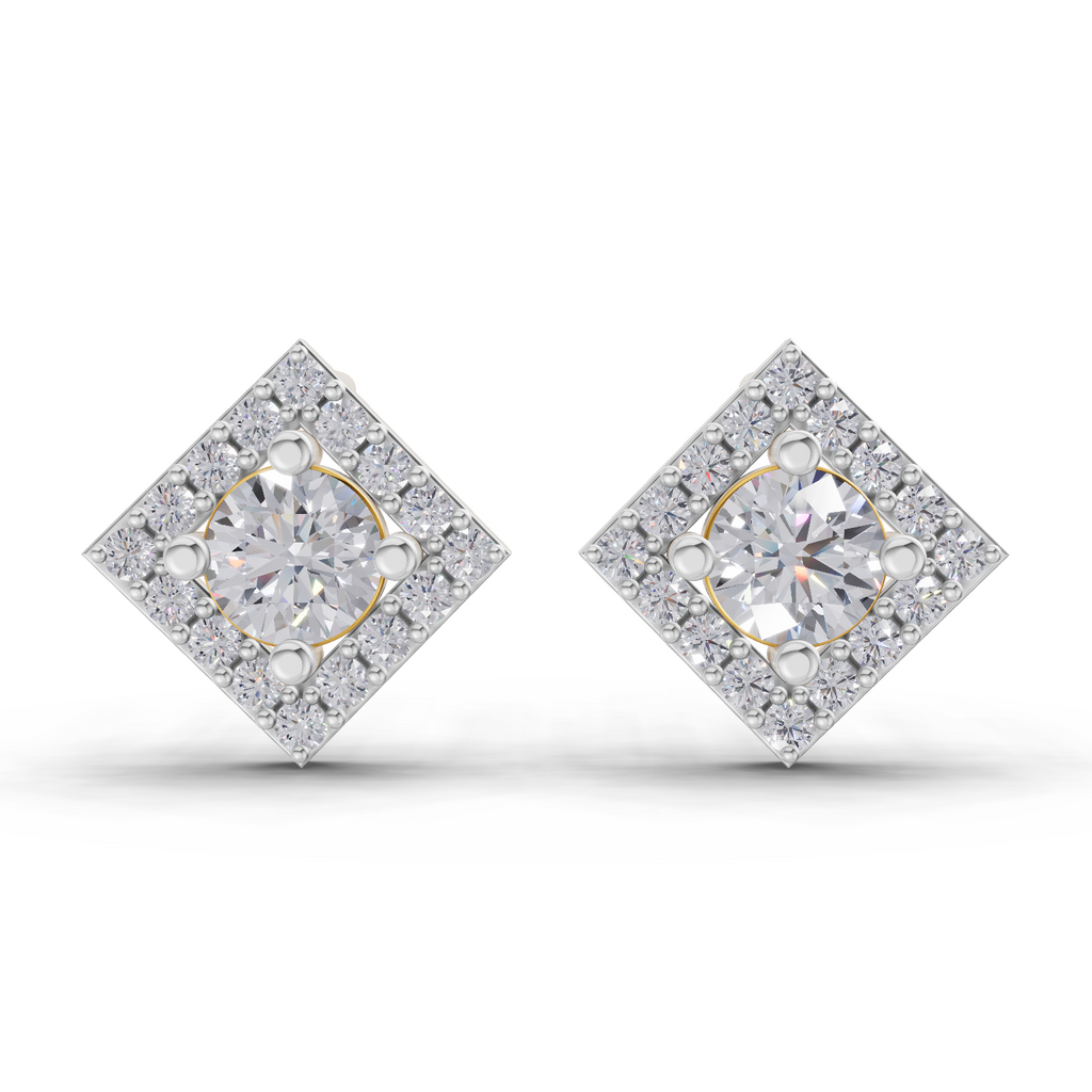 0.81 Carat Square Diamond Earrings 14K