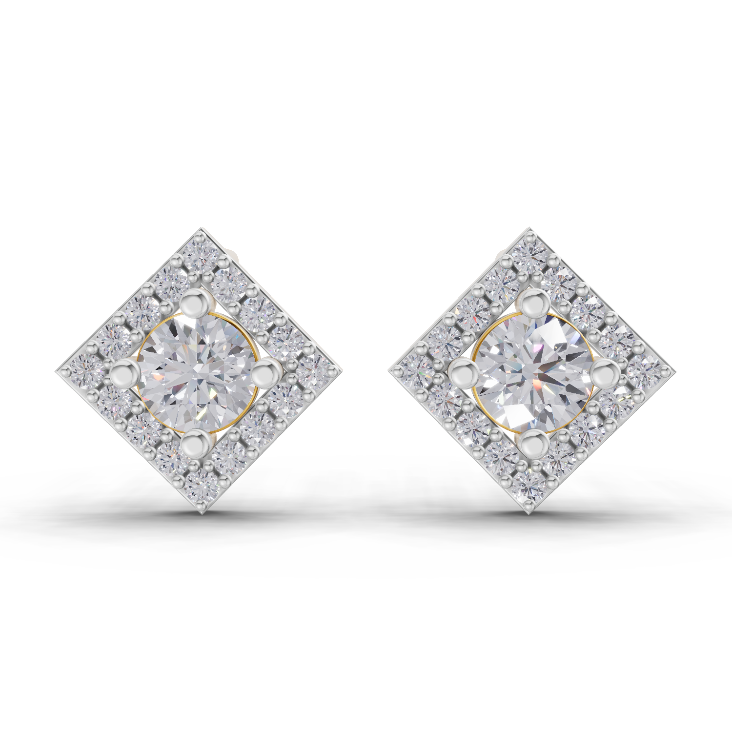 0.81 Carat Square Diamond Earrings 14K