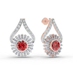 1.82 Carat Baguette Taper Diamond Earrings 14K - Rose Gold