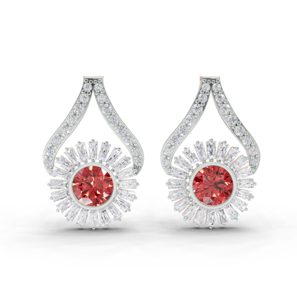 1.82 Carat Baguette Taper Diamond Earrings 14K - Rose Gold