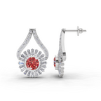 1.82 Carat Baguette Taper Diamond Earrings 14K - White Gold