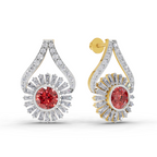 1.82 Carat Baguette Taper Diamond Earrings 14K