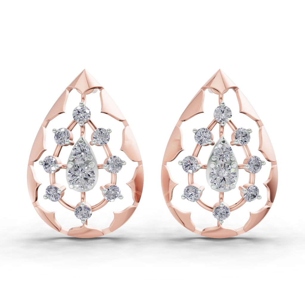 0.46 Carat Diamond Earrings 14K - Rose Gold