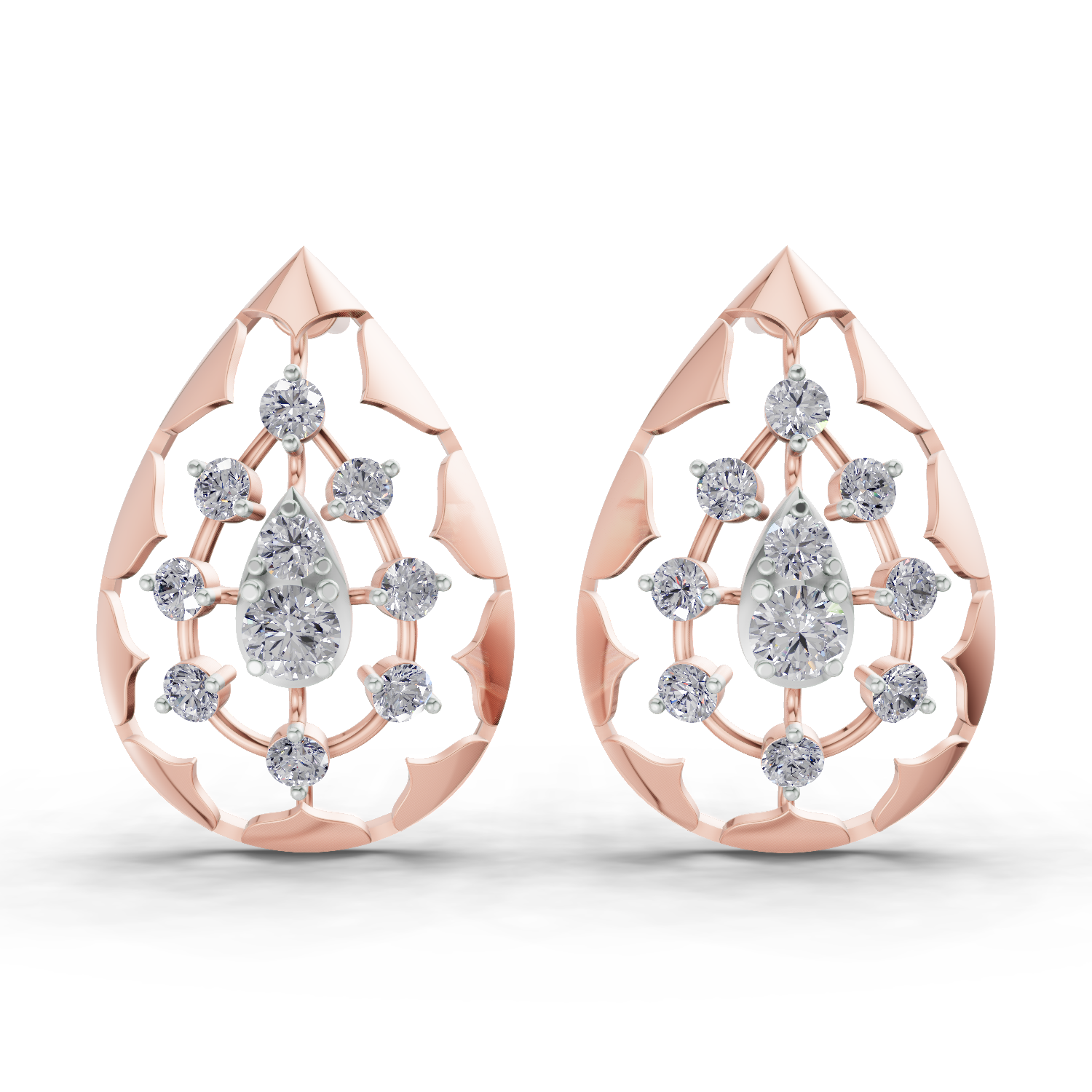 0.46 Carat Diamond Earrings 14K - Rose Gold