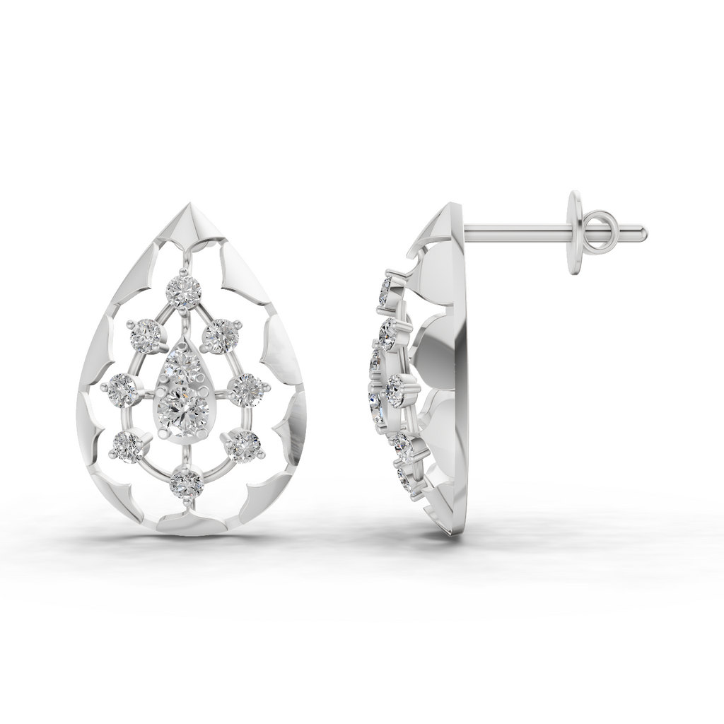 0.46 Carat Diamond Earrings 14K - White Gold