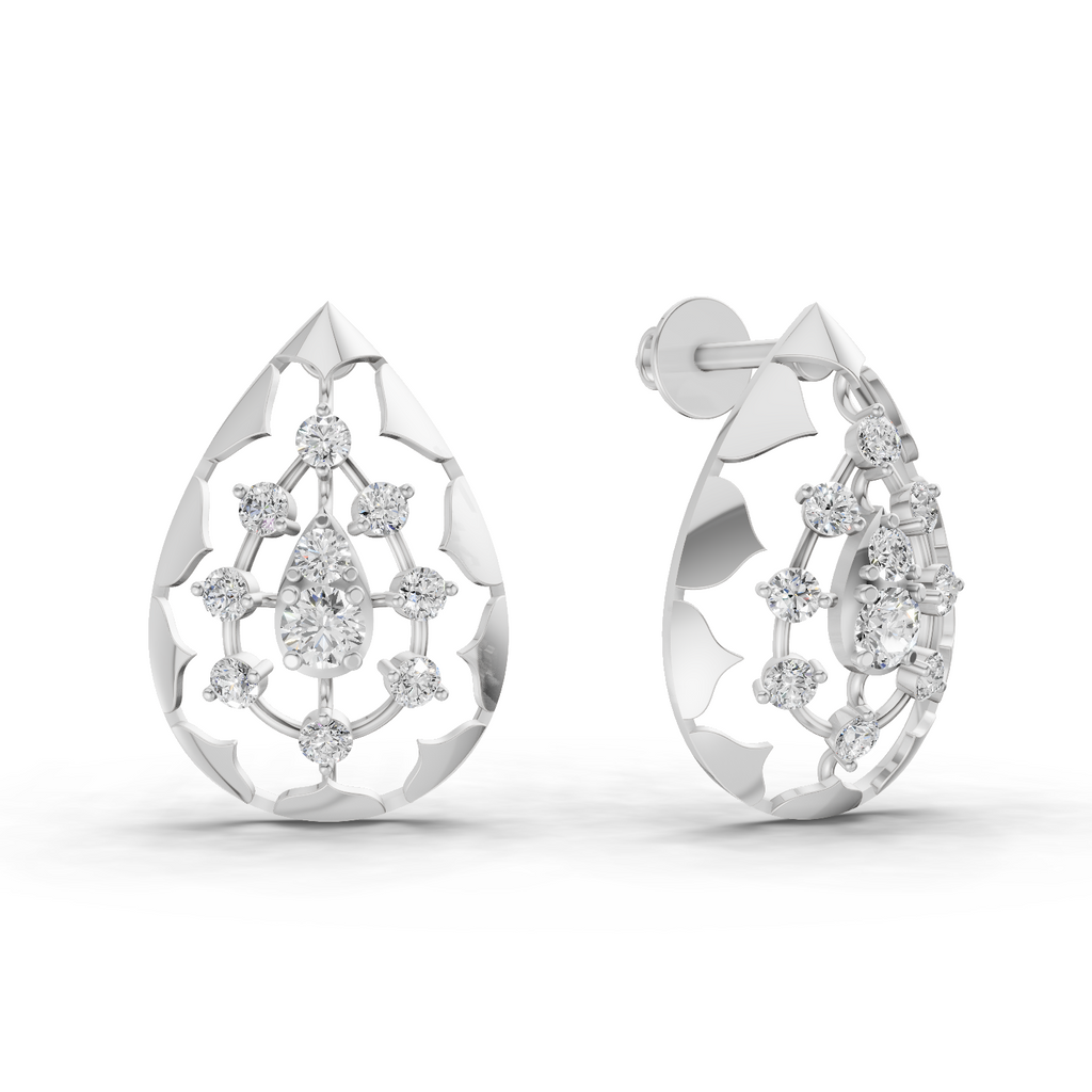 0.46 Carat Diamond Earrings 14K - White Gold