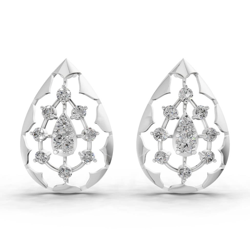 0.46 Carat Diamond Earrings 14K - White Gold