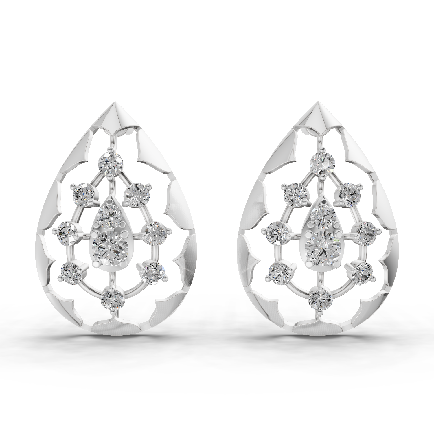 0.46 Carat Diamond Earrings 14K - White Gold