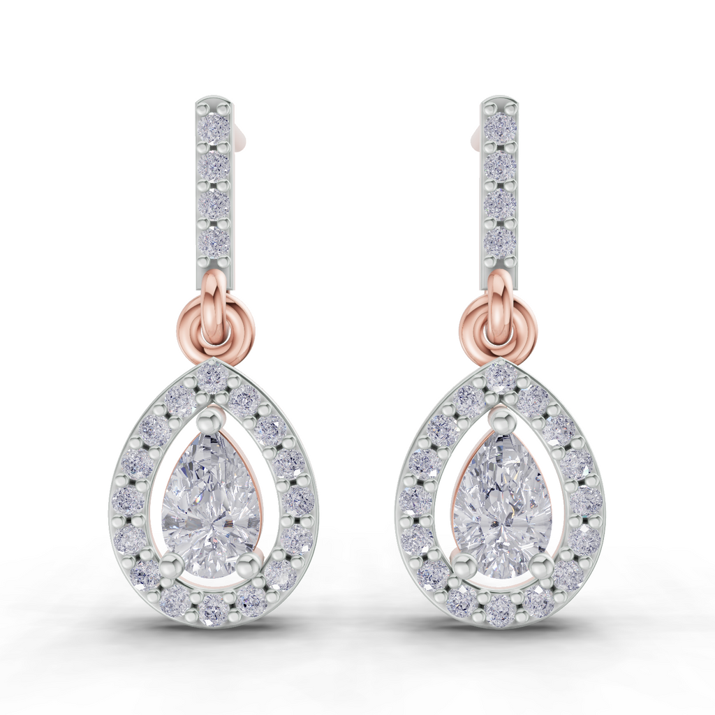 1.04 Carat Celeste Pear Drops Earrings 14K - Rose Gold