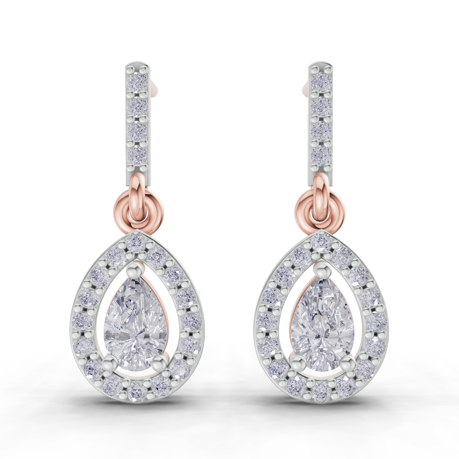 1.04 Carat Celeste Pear Drops Earrings 14K - Rose Gold