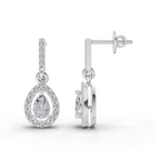 1.04 Carat Celeste Pear Drops Earrings 14K - White Gold