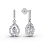 1.04 Carat Celeste Pear Drops Earrings 14K - White Gold