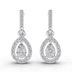 1.04 Carat Celeste Pear Drops Earrings 14K - White Gold