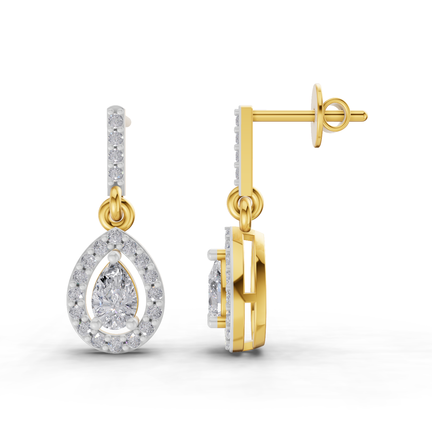 1.04 Carat Celeste Pear Drops Earrings 14K