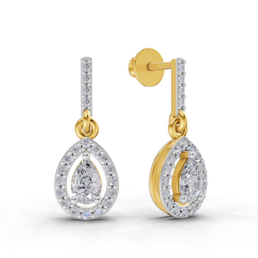 1.04 Carat Celeste Pear Drops Earrings 14K