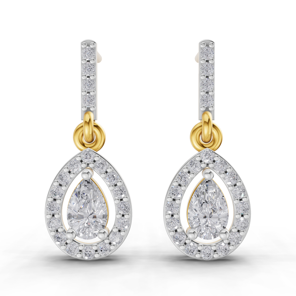1.04 Carat Celeste Pear Drops Earrings 14K