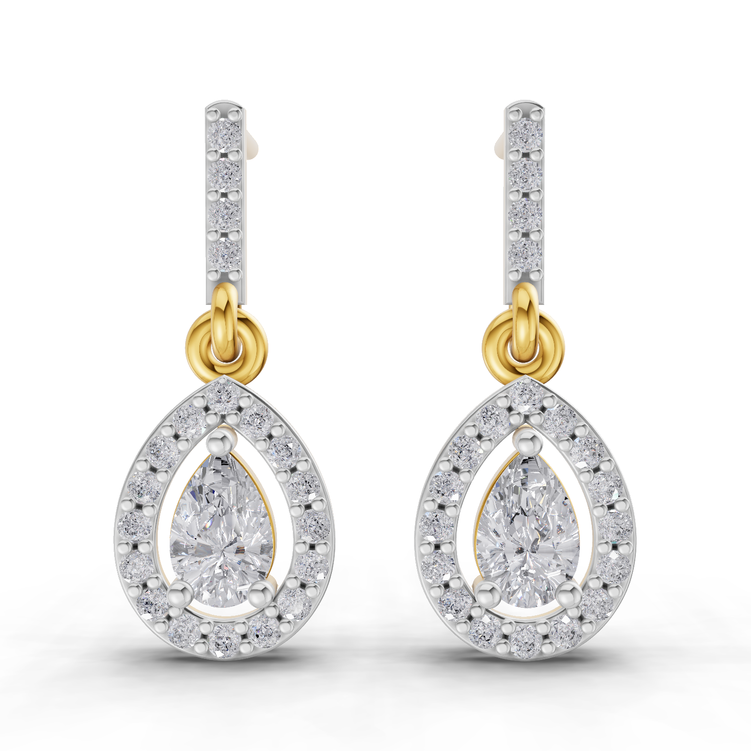 1.04 Carat Celeste Pear Drops Earrings 14K