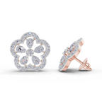 1.56 Carat Celestia Flower Studs Earrings 14K - Rose Gold