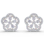 1.56 Carat Celestia Flower Studs Earrings 14K - Rose Gold