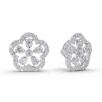 1.56 Carat Celestia Flower Studs Earrings 14K - White Gold