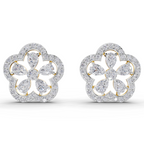 1.56 Carat Celestia Flower Studs Earrings 14K