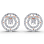 1.14 Carat Eternal Halo Diamond Studs Earrings 14K - Rose Gold