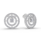 1.14 Carat Eternal Halo Diamond Studs Earrings 14K - White Gold