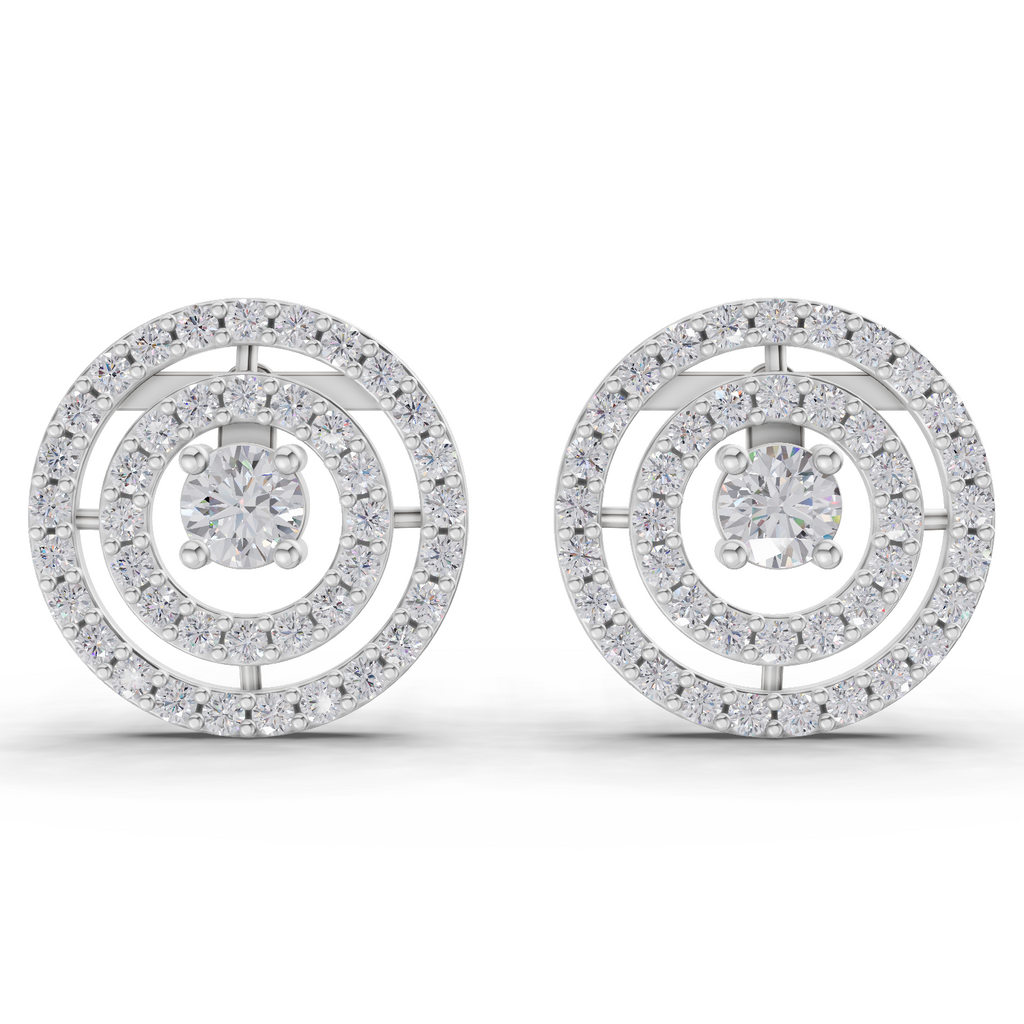 1.14 Carat Eternal Halo Diamond Studs Earrings 14K - White Gold
