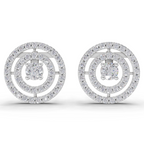 1.14 Carat Eternal Halo Diamond Studs Earrings 14K - White Gold