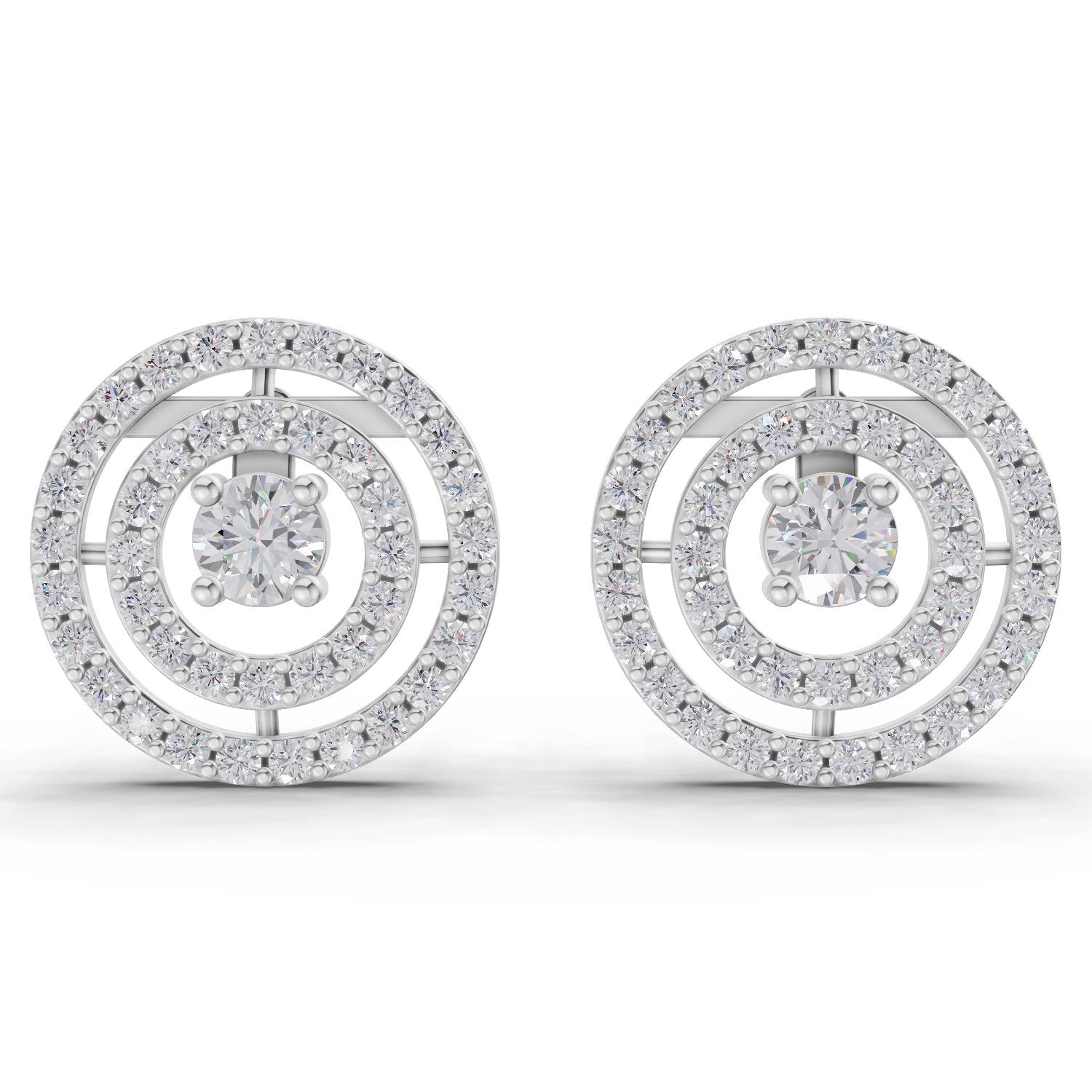 1.14 Carat Eternal Halo Diamond Studs Earrings 14K - White Gold
