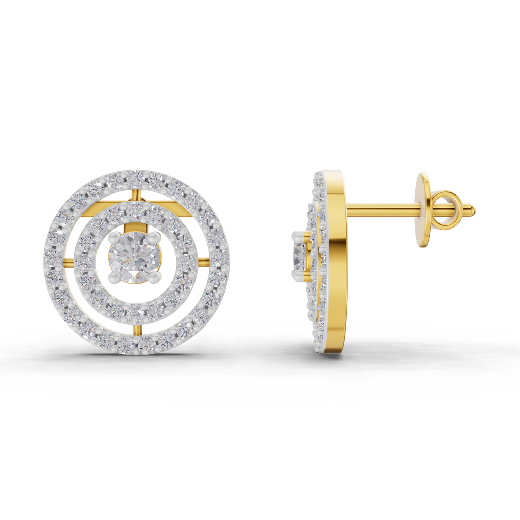 1.14 Carat Eternal Halo Diamond Studs Earrings 14K