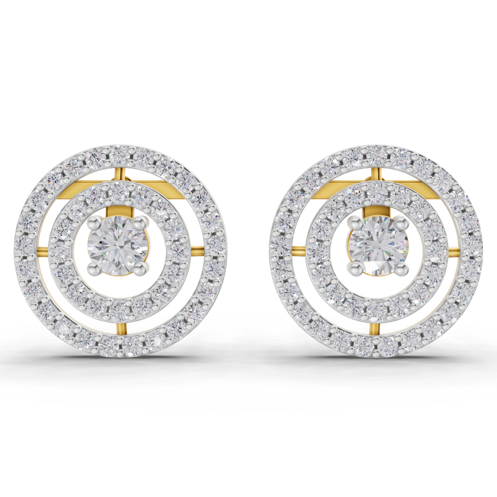 1.14 Carat Eternal Halo Diamond Studs Earrings 14K