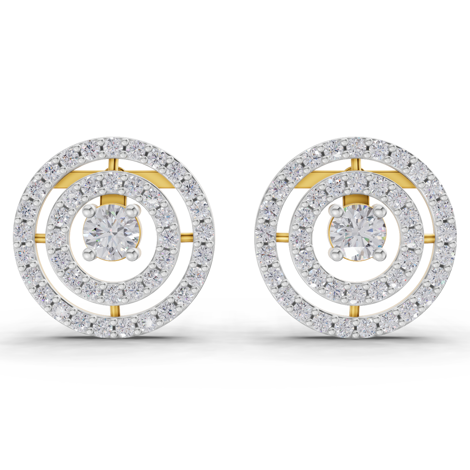 1.14 Carat Eternal Halo Diamond Studs Earrings 14K