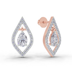 1.52 Carat Dewdrop Studs Earrings 14K - Rose Gold