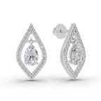 1.52 Carat Dewdrop Studs Earrings 14K - White Gold