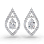 1.52 Carat Dewdrop Studs Earrings 14K - White Gold