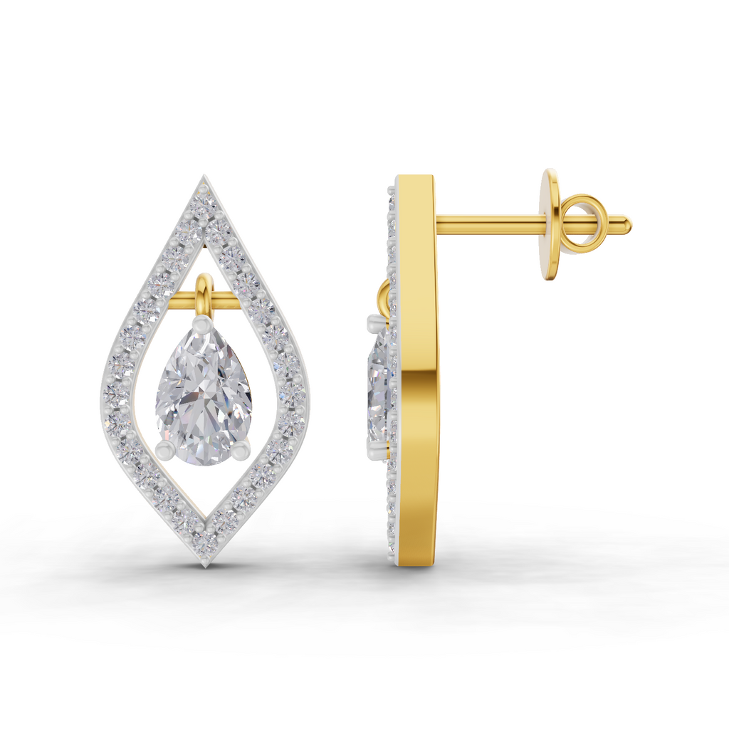 1.52 Carat Dewdrop Studs Earrings 14K