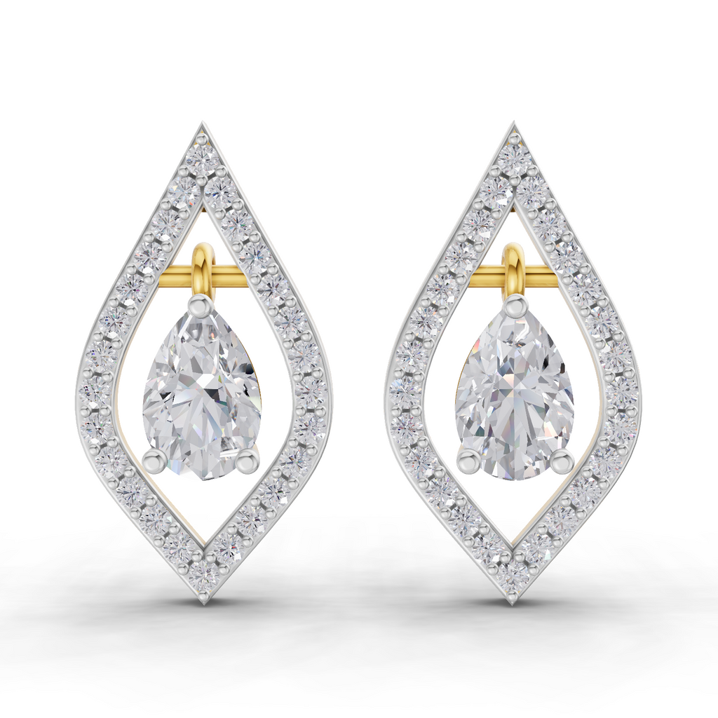 1.52 Carat Dewdrop Studs Earrings 14K