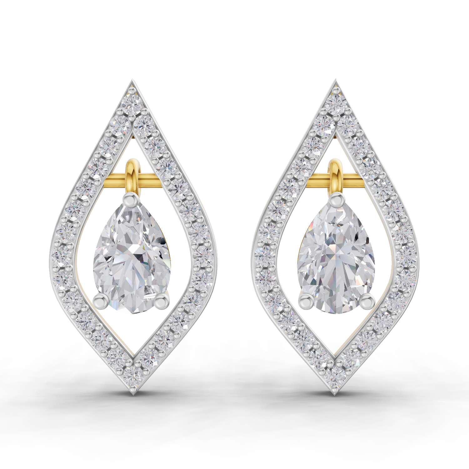1.52 Carat Dewdrop Studs Earrings 14K